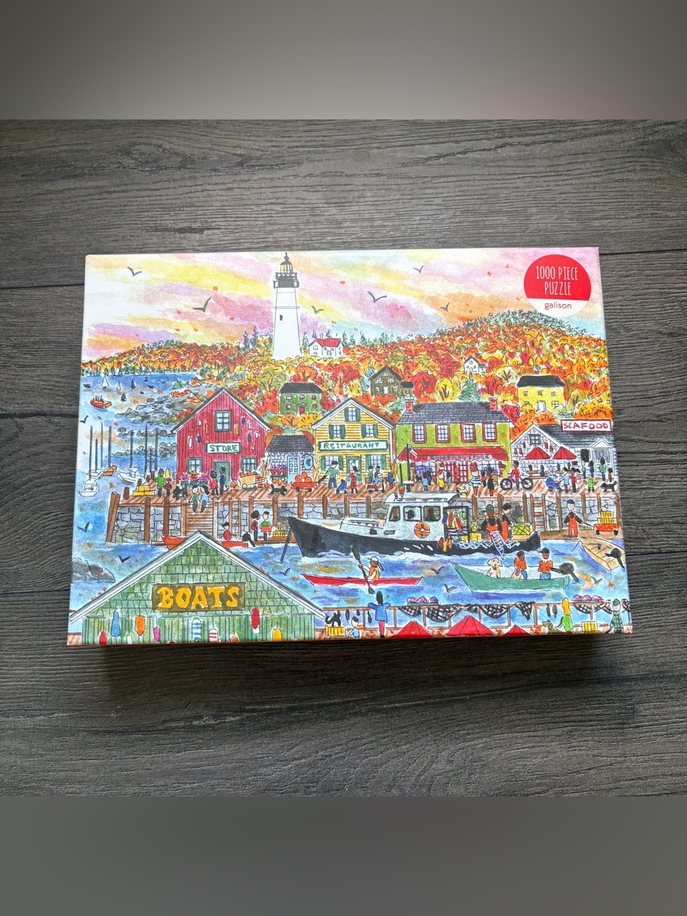 Galison Autumn by the Sea 1000 Piece Jigsaw Puzzle Michael Storrings - Complete